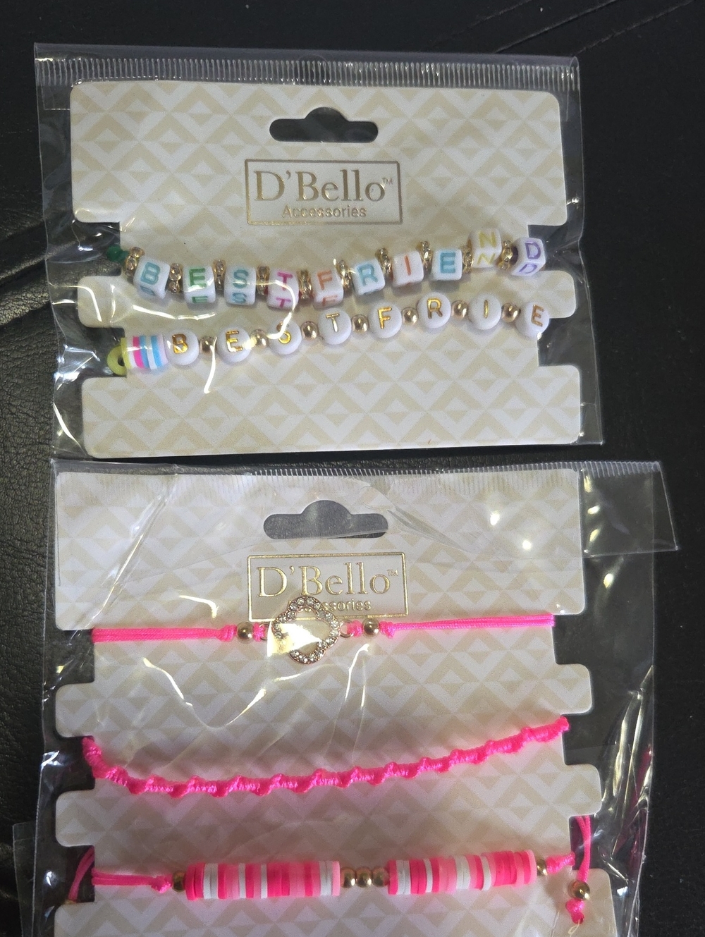 D'Bello Multicolor 'Best Friend' Friendship Beaded Bracelet Set New In Package